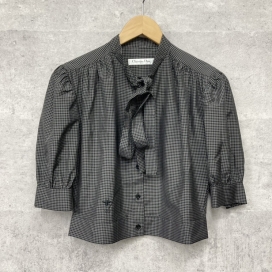ディオールの19年秋冬 シルク100% ボウタイ格子柄 BEE刺繍 ブラウス 951B09A6028の買取実績です。