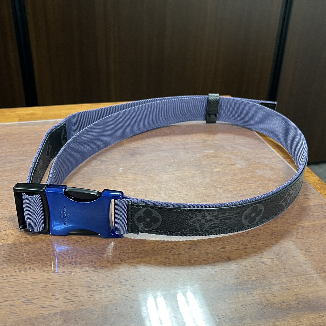 ルイヴィトン エクリプス LVロゴ サンチュール ベルト ブラック 心斎橋