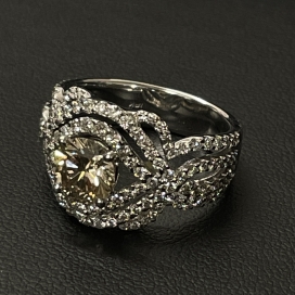 ブラウンダイヤモンドの18k 1.19ct程度 0.01~0.015ct 6.7g SI1 GOOD リングの買取実績です。