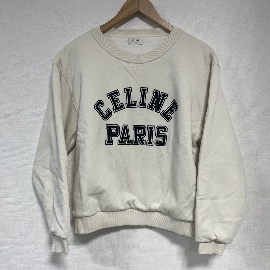 セリーヌ ロゴプリント 長袖ニット シルク 40