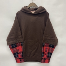 マルニ 22AW ブラウン×レッド オーガニックコットン フェイクレイヤード ブラッシュド フーディ パーカー  買取実績です。