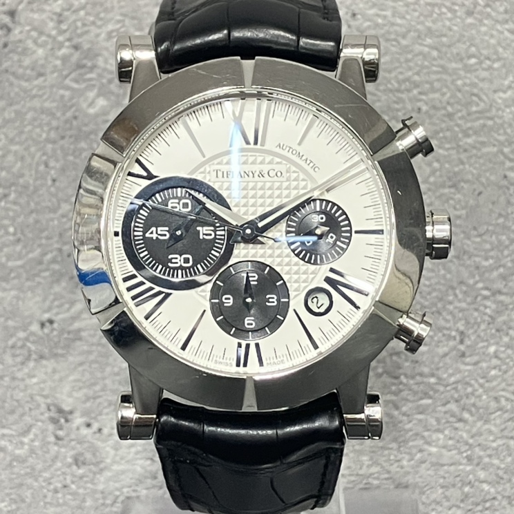 ティファニーのアトラスジェント クロノグラフ 自動巻き 腕時計 Z100.82.12A21A71Aの買取実績です。