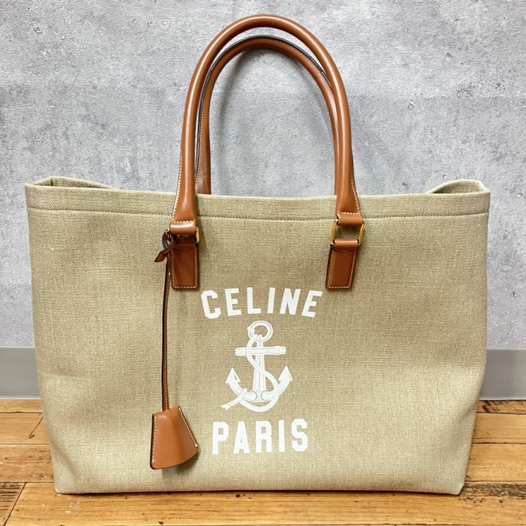 銀座本店で、セリーヌのジュートキャンバスとカーフスキンを使った
