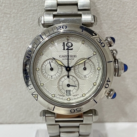 カルティエのW31030H3 パシャ ステンレススティール38㎜ クロノグラフ　の買取実績です。