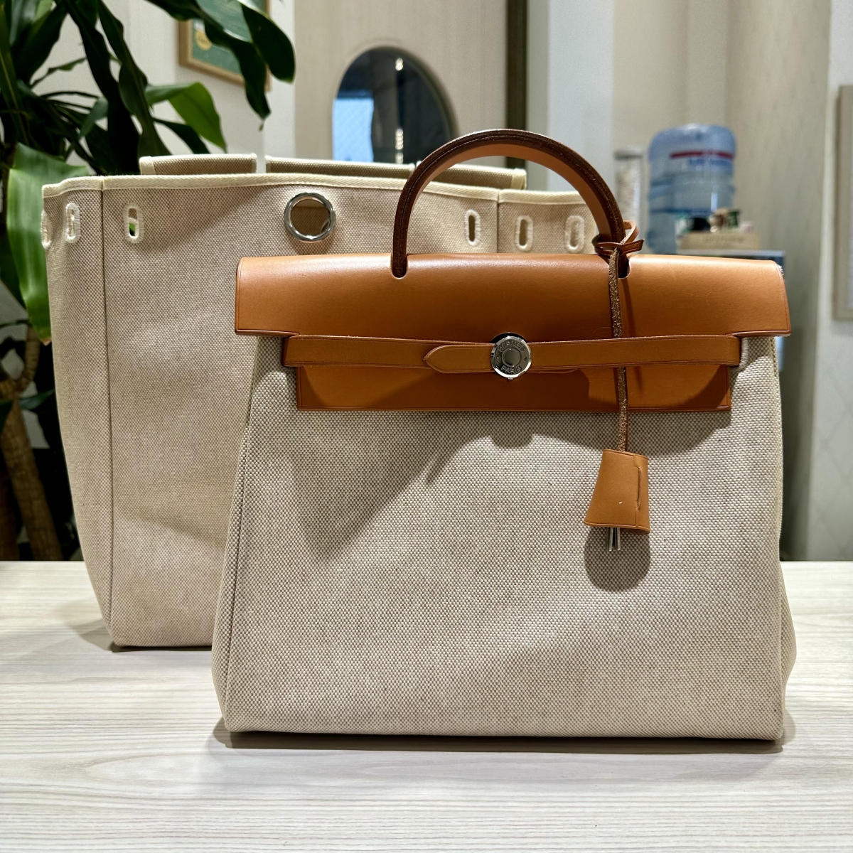 エルメスHERMES エールラインTGM トートバッグボストン旅行