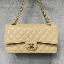 シャネル ベージュ 31番台 キャビアスキン ゴールド金具 ダブルフラップ マトラッセ25 買取実績です。