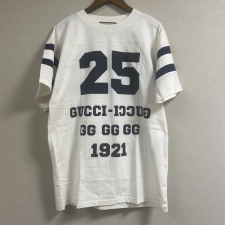 神戸三宮店でグッチのロゴナンバリング、クルーネックフットボールTシャツの655459を買取しました。状態は未使用品です。