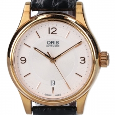 オリス 7594 クラシックデイト シースルーバック自動巻き腕時計 買取実績です。