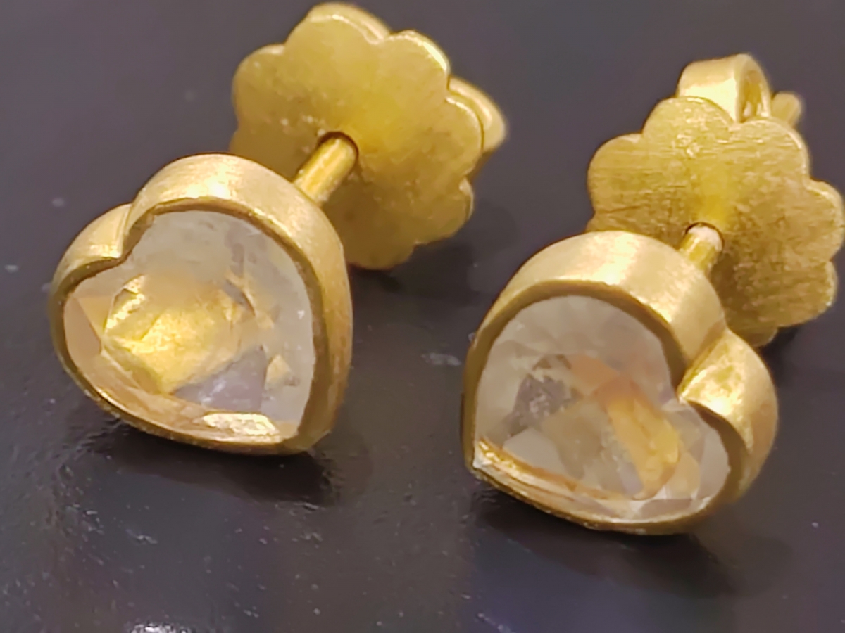 マリーエレーヌドゥタイヤック レモンクォーツ ツァボライト ピアス