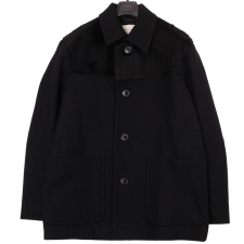 ドリスヴァンノッテン 23AW ブラック ファー切り替え ウールコート 買取実績です。