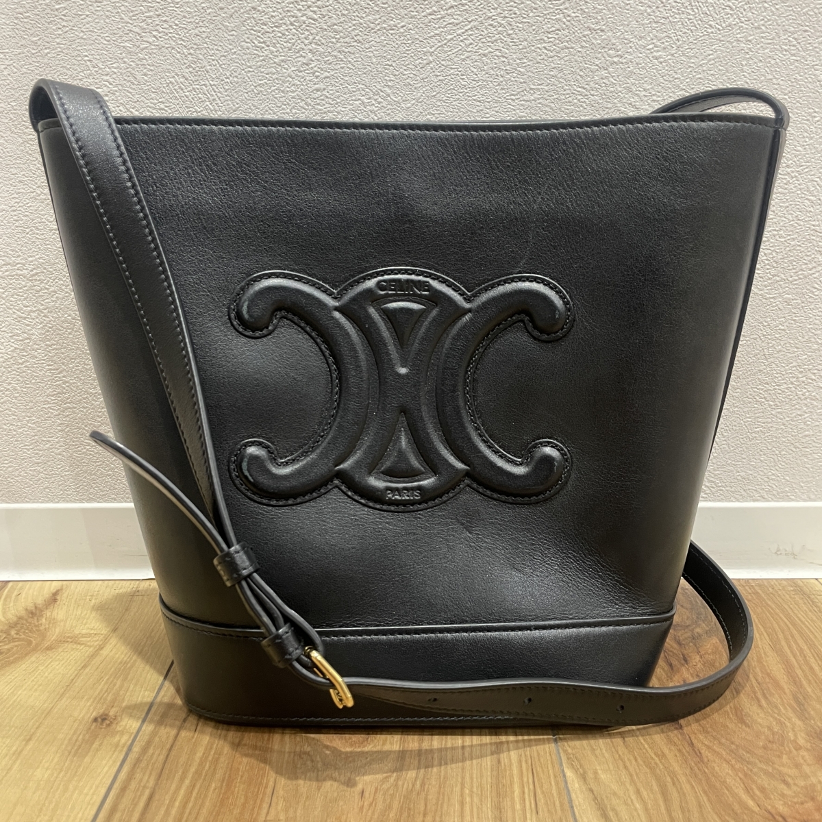 CELINE セリーヌ ボストンバッグ 黒マカダム トリオンフ 旅行カバン