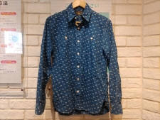 新宿でダブルアールエルを買取。RRLロゴのインディゴワークシャツを買取しました。状態は綺麗な状態の中古美品です。