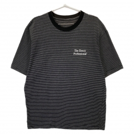 エンノイのブラック 刺繍ロゴデザイン ボーダーTシャツの買取実績です。