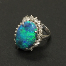 プラチナ Pt900 14.0g ブラックオパール 7.225Ct ダイヤ 1.05Ct デザインリング 買取実績です。