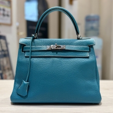 エルメス ケリー28 ブルージーン トゴ SV金具 ハンドバッグ 買取実績です。