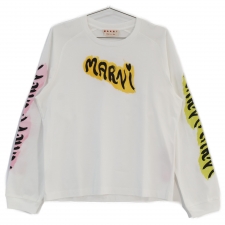 マルニ 23年製 ホワイト コットン素材 プリントデザイン ロングスリーブTシャツ 買取実績です。