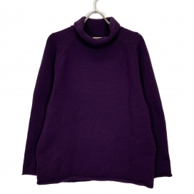 ユーゲンのパープル ミドルゲージ カシミア素材 ロールネックニット KNITWEAR009の買取実績です。
