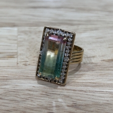 トルマリン K18 トルマリン10.65ct メレダイヤ0.65ct リング 買取実績です。