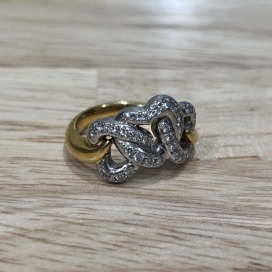 ダイヤモンドのK18×Pt900 メレダイヤ0.41ct デザインリングの買取実績です。