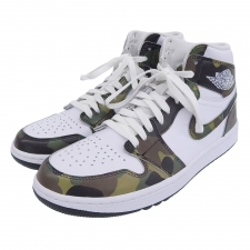 ナイキを心斎橋で買取。Air Jordan 1 HighのGolf Camo White、DQ0660-300を買取ました。状態は未使用品です。