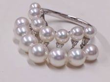 ミキモト K18WG 14Pパール×7Pメレダイヤ リング 買取実績です。