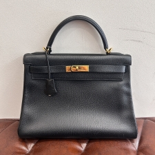 エルメス □D刻印 ブラック トゴ ゴールド金具 ケリー32 買取実績です。