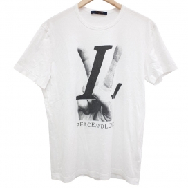 ルイヴィトンのHFY79W 正規 18AW ホワイト ピース&ラブ プリントTシャツの買取実績です。