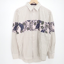 広尾でルイヴィトン買取。HES21W 正規 18SS ストライプ フラワー切替 シャツを買取ました。状態は若干の使用感がある中古品です。