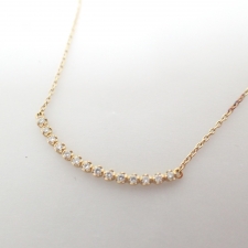 アーカーを銀座で買取。K18 0.10ct ビリーブユーネックレス ショートを買取ました。状態は若干の使用感がある中古品です。