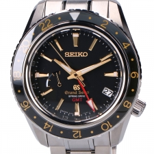 銀座でグランドセイコー買取。SBGE015 スプリングドライブ GMT マスターショップ限定 腕時計を買取ました。状態は未使用に近い試着程度の品です。
