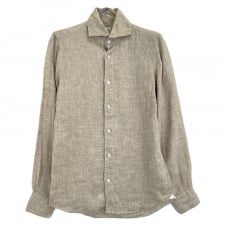 大阪心斎橋でフィナモレ買取。ベージュのリネン生地のカッタウェイシャツ、 SIMONE BALIを買取ました。状態は綺麗な状態の中古美品です。