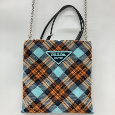 プラダ マルチカラー RICAMO VELLUTO チェック柄 2WAYチェーンバッグ 1BA252 買取実績です。
