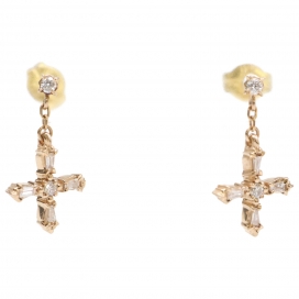 アガットのK18 0.07ct クロス ダイヤモンド ピアスの買取実績です。