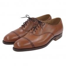 Crockett&Jonesを心斎橋で買取。タン BURLINGTON パンチドキャップトゥシューズを買取りました。状態は未使用品です。
