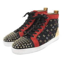 クリスチャンルブタン ブラック×レッド×ゴールド LOU SPIKES ORLATO 刺繍 スニーカー 買取実績です。