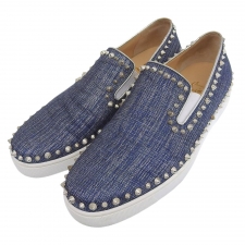 クリスチャンルブタン ブルー PIK BOAT LAME LUX スタッズ スリッポン 買取実績です。
