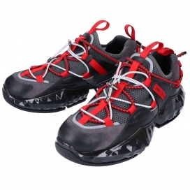 ジミーチュウのSNEAKERS ブラックストレッチメッシュダイヤモンドトレイルトレーナーレッドレザーディテールの買取実績です。