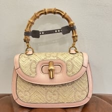 グッチ 日本限定 ラフィア バンブー1947 スモール トップハンドルバッグ 買取実績です。