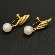 ミキモト K18 7.2mmパール デザインイヤリング 買取実績です。