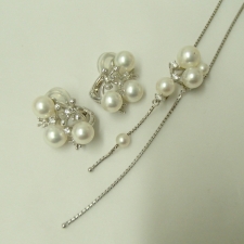 タサキ K18WG 0.05ctダイヤ×2 パール ネックレス&イヤリング セット 買取実績です。