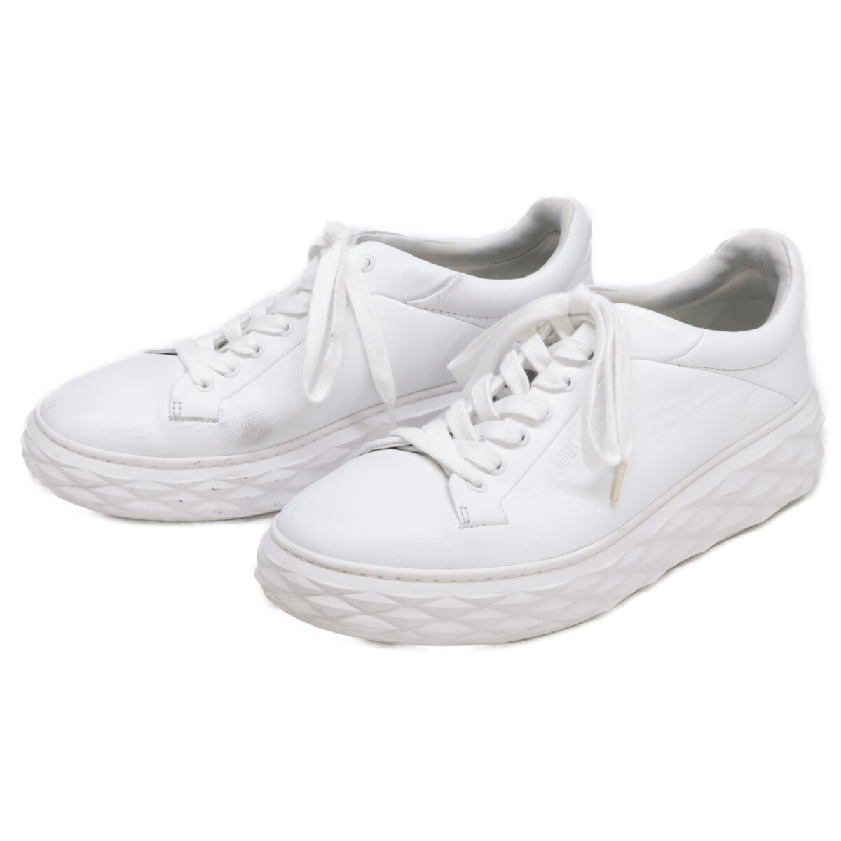 ジミーチュウ ダイヤモンド マキシ / M II White ナッパレザー・プラットフォーム 買取実績です。