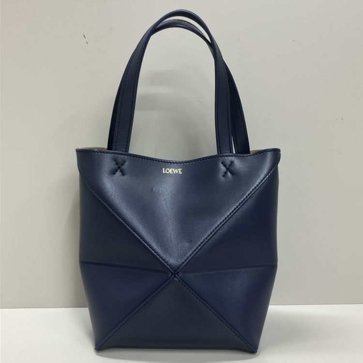 ロエベ LOEWE クラッチバッグ ゴールド金具 レザー バッグ ブルー