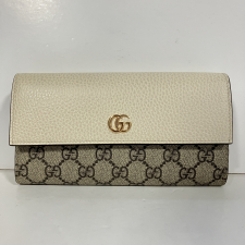 グッチ ベージュ GGマーモント 長財布 456116 買取実績です。