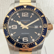 ロンジン ブルー文字盤 ハイドロコンクエスト クォーツ時計 L3.740.3.98.7 買取実績です。