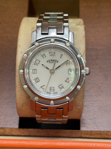 エルメス CL4.230 クリッパーナクレ 12Pダイヤベゼルクォーツ腕時計 買取実績です。