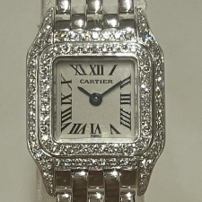 カルティエ 750WG WF3210F3 ミニパンテール ダイヤベゼル クオーツ時計 買取実績です。