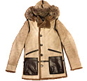 AKM ALASKA アラスカ Bー7 ベージュ ムートンジャケット 美品