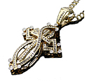アヴァランチ<br>14K ゴールドダイヤモンド<br>クロス ペンダントヘッド