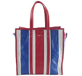 BALENCIAGA 17AW 443097 ストライプ バザールショッパーM トートバッグ 中古美品