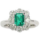 pt950 ライトグリーンエメラルドリング1,2ct ダイヤモンド1.05ctの買取強化例です。